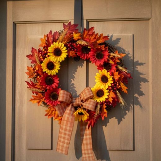 Decoración otoñal de girasoles, 4 unidades
