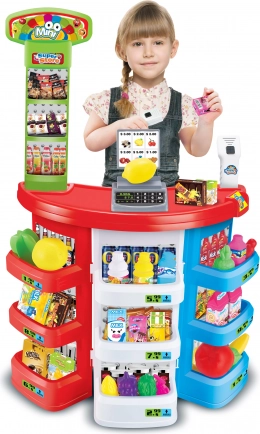 Supermercado infantil con caja registradora y escáner 51 × 27 × 78 cm