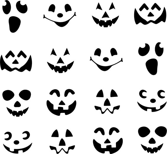 Caras de calabaza de Halloween
