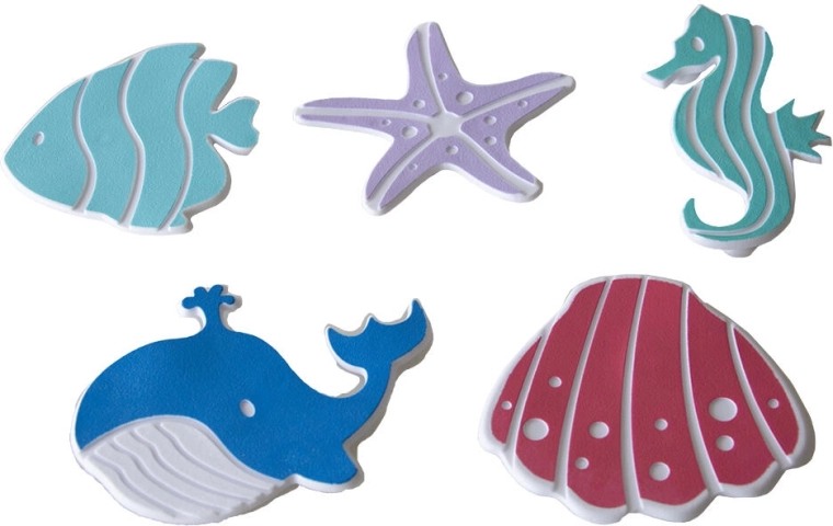 Alfombrillas antideslizantes para bañera para niños – mix de formas, set de 5 uds.