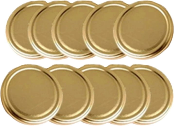 Tapas metálicas doradas para tarros de conserva 82 mm (10 uds)