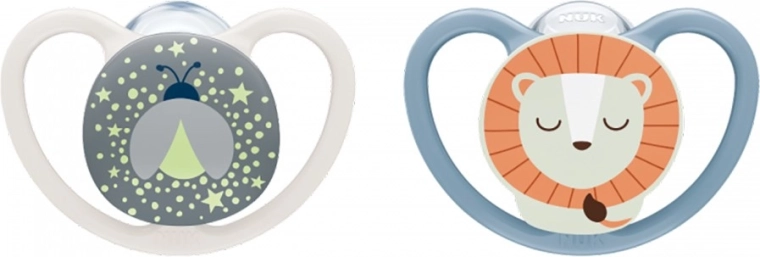 Chupete infantil NUK Perfect Match Air Night Firefly/Lion 6–18 m, 2 uds.