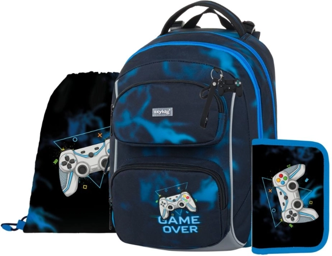 Set escolar OXY Jumper Gamer 3 en 1: mochila, estuche y bolsa