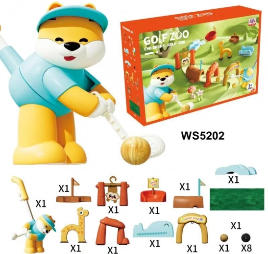 Mega set de golf con animalitos y alfombrilla de espuma para niños