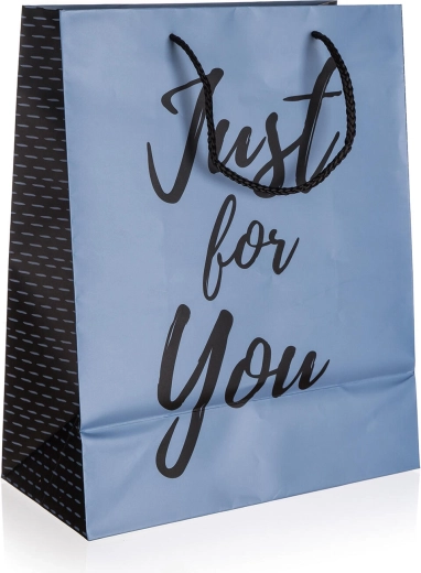 Bolsa de regalo JUST FOR YOU Blue M 18 × 22 × 10 cm