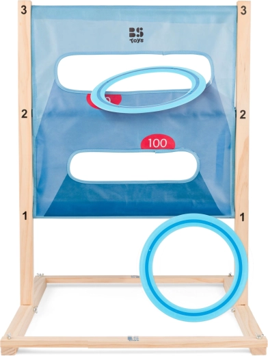 Juego de lanzamiento de madera 2 en 1: escalera y diana con agujeros