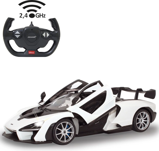 Coche RC Jamara McLaren Senna 1:14 blanco, 2,4 GHz, con puertas que se abren manualmente