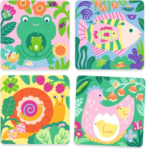 Tarjetas resistentes, ilustraciones alegres