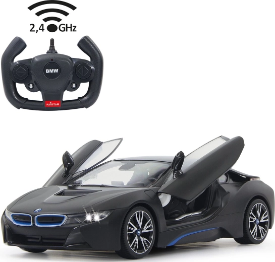 Coche RC Jamara BMW i8 1:14 negro, 2,4 GHz