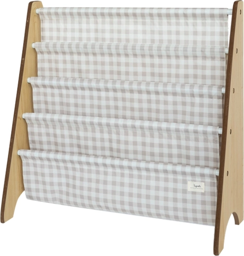 Expositor de libros 3 Sprouts de material reciclado Gingham/Beige