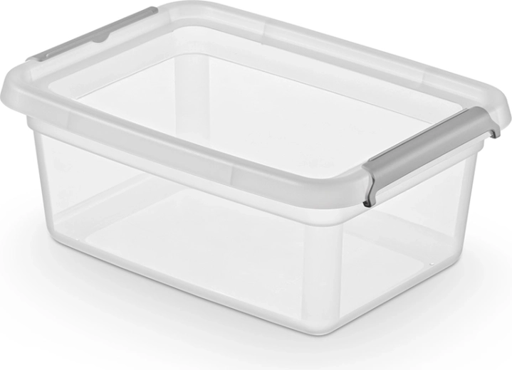 Basestore caja de almacenamiento con tapa y clips 12,5 l