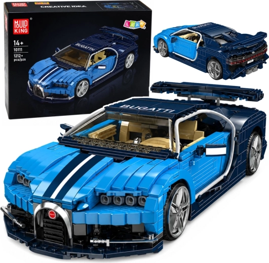 Set de construcción del coche deportivo Bugatti azul (1212 piezas)