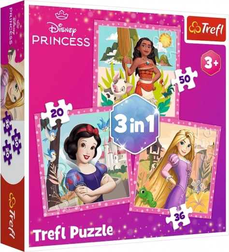 Puzzle 3 en 1 – hermosas flores – DISNEY PRINCESS Trefl