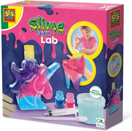 Fabricación de slime unicornio arcoíris en tubo