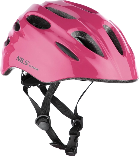 Casco de ciclismo con luz intermitente NILS Extreme – Rosa