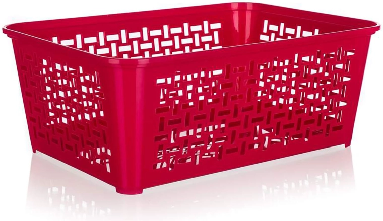 Cesta de almacenamiento de plástico 35,8 × 25,6 × 14 cm, mix de colores