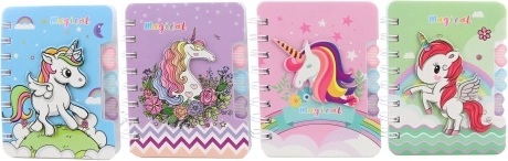 Cuaderno en espiral con unicornio – mini pastel