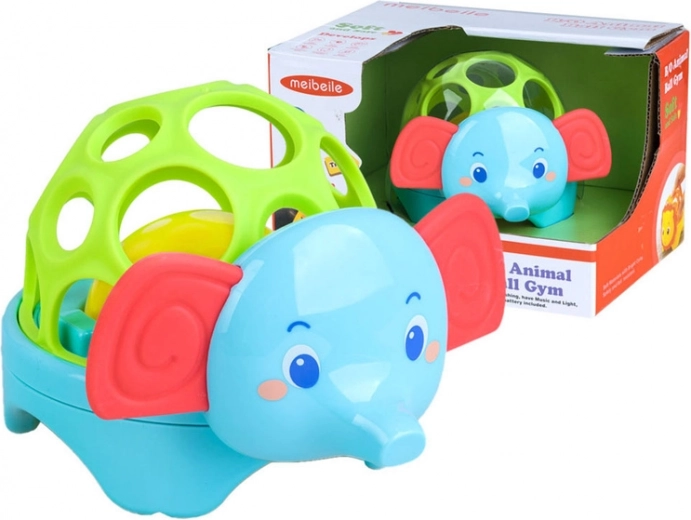 Animalito de safari – sonajero y mordedor suave con luz LED