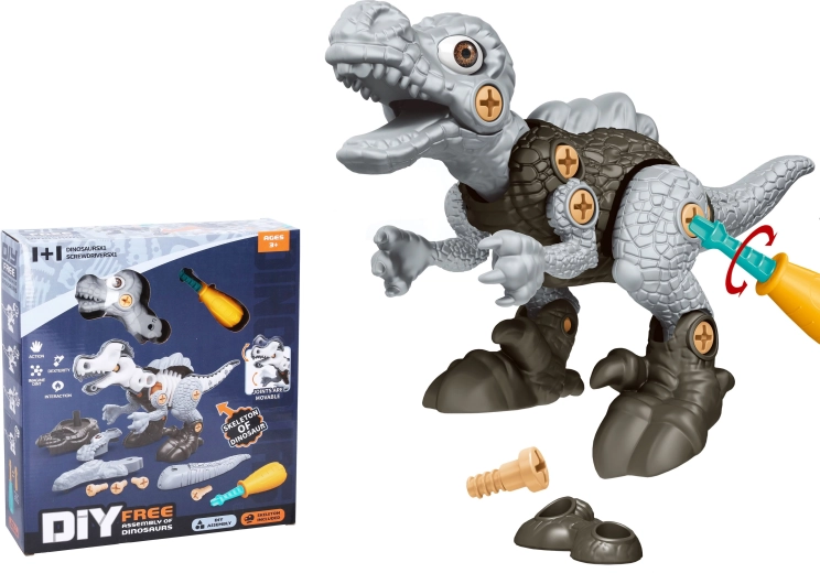 Dinosaurio atornillable con esqueleto