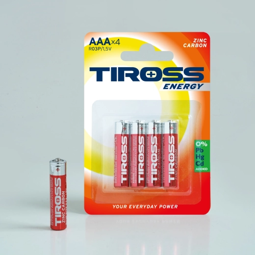 Pilas zinco-carbón AAA 1,5 V – paquete de 4 uds.