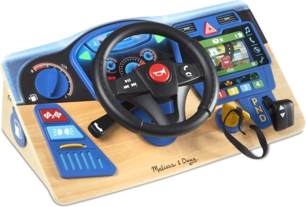 Tablero de instrumentos interactivo de madera con volante MELISSA & DOUG VROOM AND ZOOM