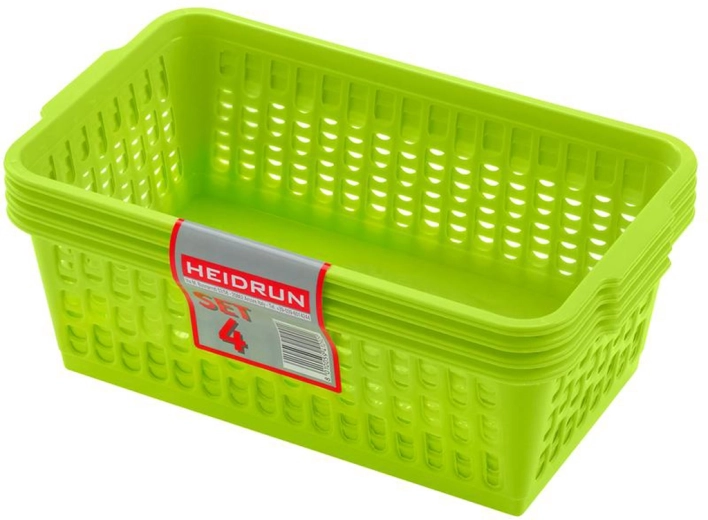 Cestas de plástico HEIDRUN 25 × 14,5 × 10,5 cm, set de 4 unidades