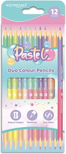 Lápices de colores Keyroad Duo Pastel triangulares 12 uds
