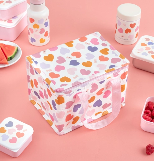 A Little Lovely Company bolsa térmica con corazones