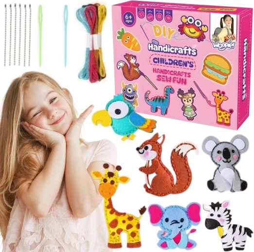 Woopie set infantil de costura en fieltro DIY: llaveros y animalitos