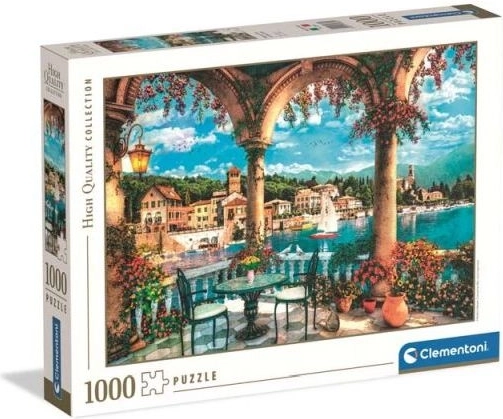 Puzzle Clementoni Balcón con vistas al lago de Como, 1000 piezas