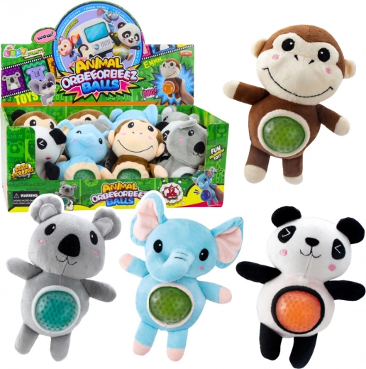 Juguete de peluche sensorial para apretar con bolitas de agua, 17 cm, surtido de animales