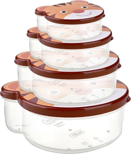 Set de fiambreras Zoo tigre 4 uds