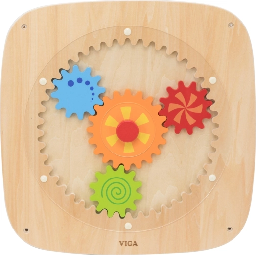 Viga Toys tablero mural de manipulación con engranajes