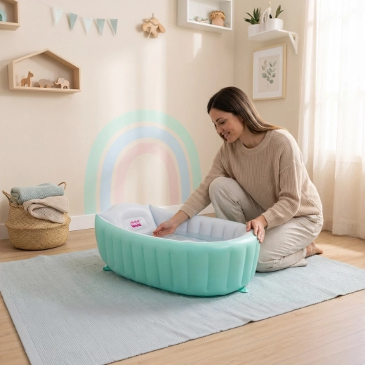 Bañera inflable compacta para casa y para viajar