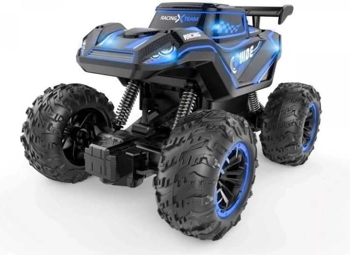 Coche RC todoterreno con transmisión y suspensión – azul