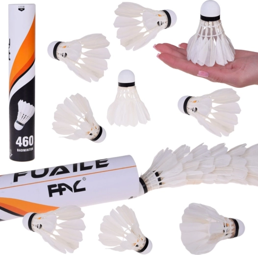 Volantes de bádminton de pluma natural 12 uds en tubo
