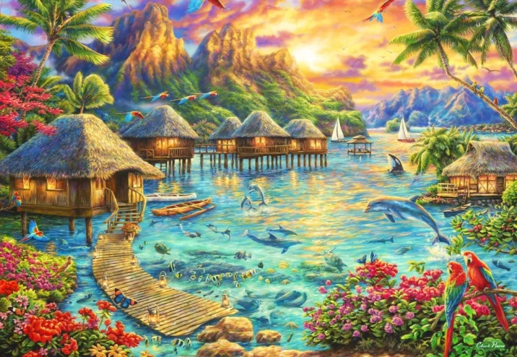Grafika Art collection: Puzzle oasis tropical 1000 piezas