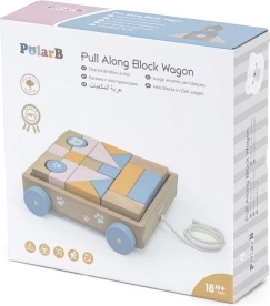 VIGA PolarB carro de arrastre de madera con bloques, 21 piezas