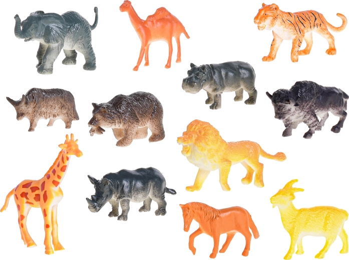 Variado set de 12 animales de safari