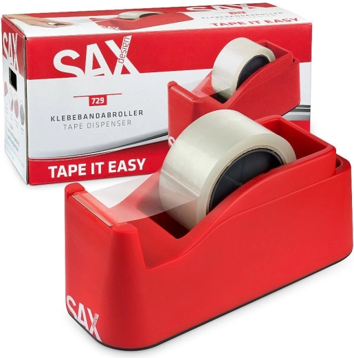 Dispensador de cinta adhesiva de sobremesa SAX design 729, rojo