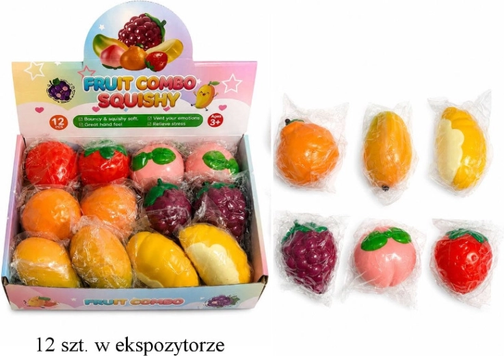 Pelota sensorial antiestrés de fruta para apretar (mix) - 1 pieza