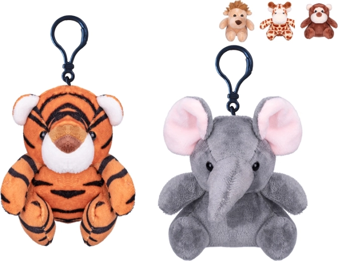 Llavero de peluche con animales de safari