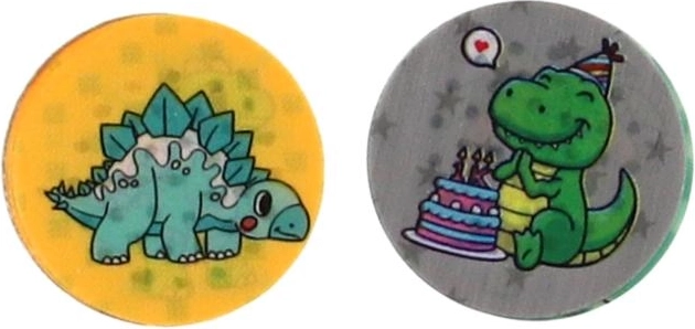 Pegatinas circulares con dinosaurios