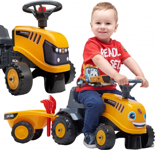 Correpasillos JCB con remolque para niños desde 1 año