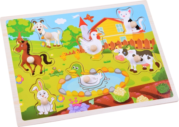 7 piezas de encaje con animales de granja