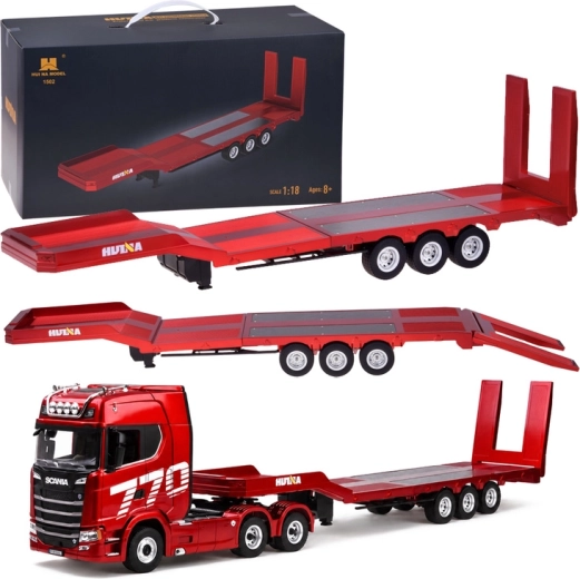 Remolque–plataforma RC Huina 1502 para Scania 1501, escala 1:18