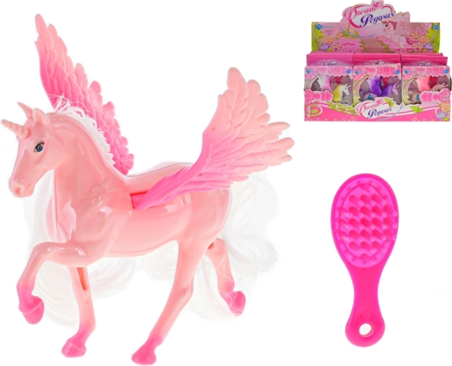Unicornio mágico con alas de 12,5 cm con peine