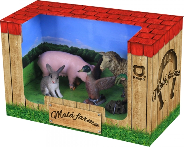 Set de granja con granjero y animales – 5 figuras + accesorios – MI PEQUEÑA GRANJA