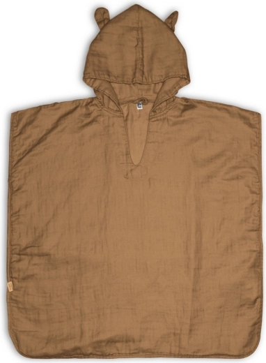 NuuRoo Flor poncho de muselina Iced coffee 3–4 años