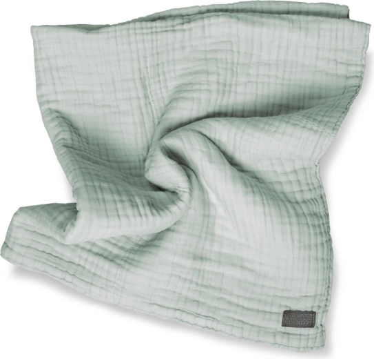 Vinter & Bloom manta de muselina layered organic sage green